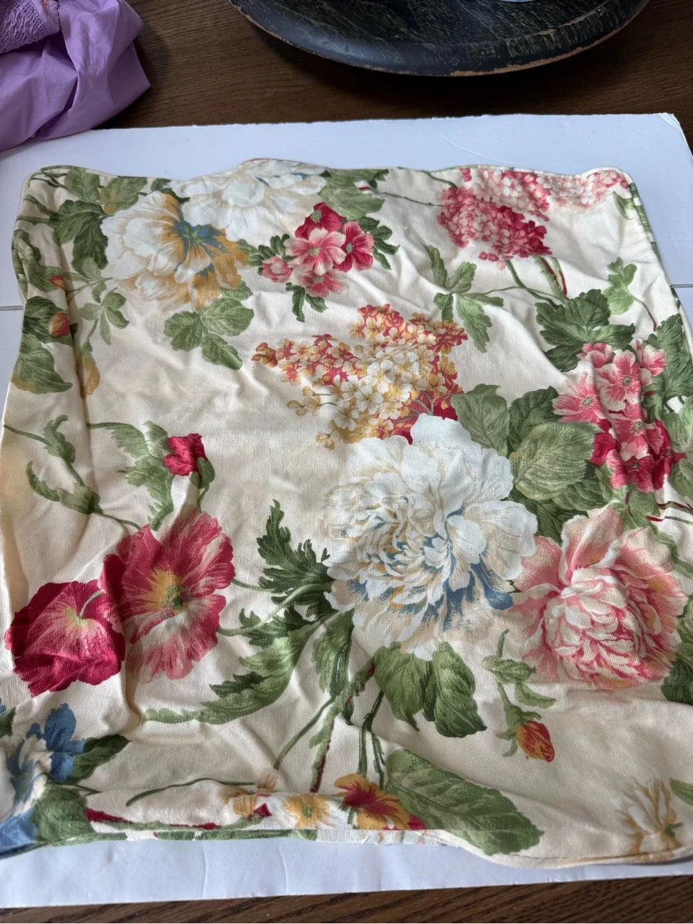 (2) Vintage Floral Pillow Covers Ralph Lauren Inspired 18” x 18” - COVER ONLY